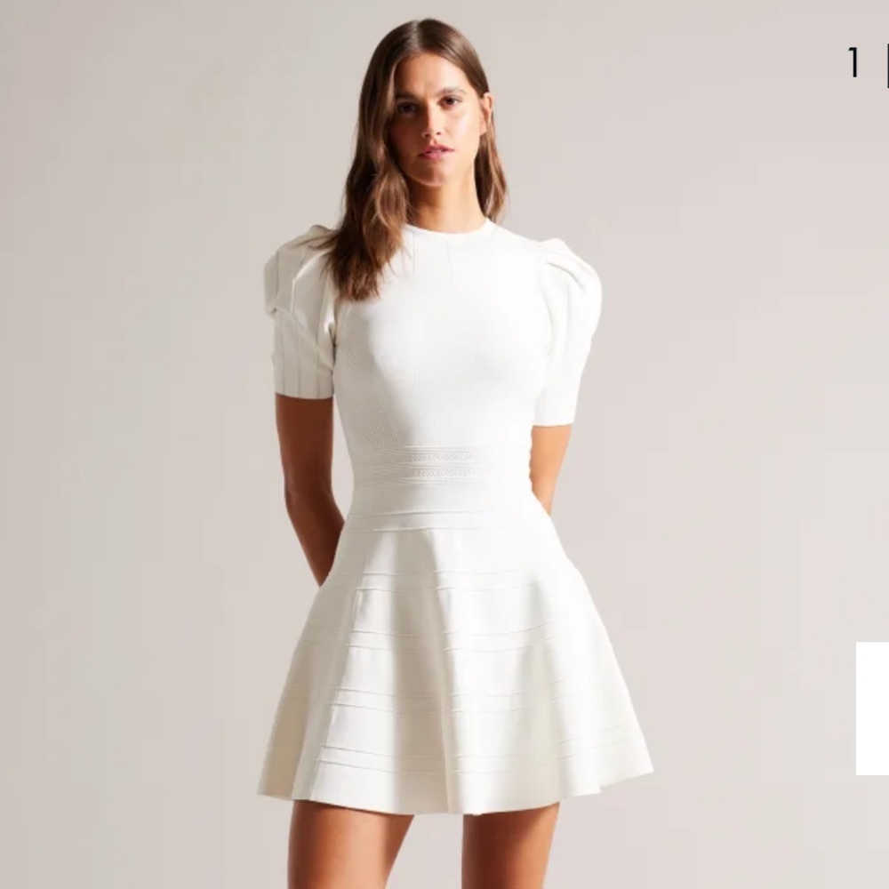 COPY - Ted Baker White Velvey Dress